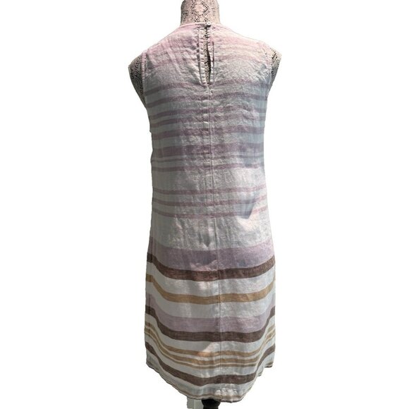 Rachel Zoe, 100 % linen dress, size 6, shift, sleeveless, scoop neck, stripes, - Picture 3 of 15